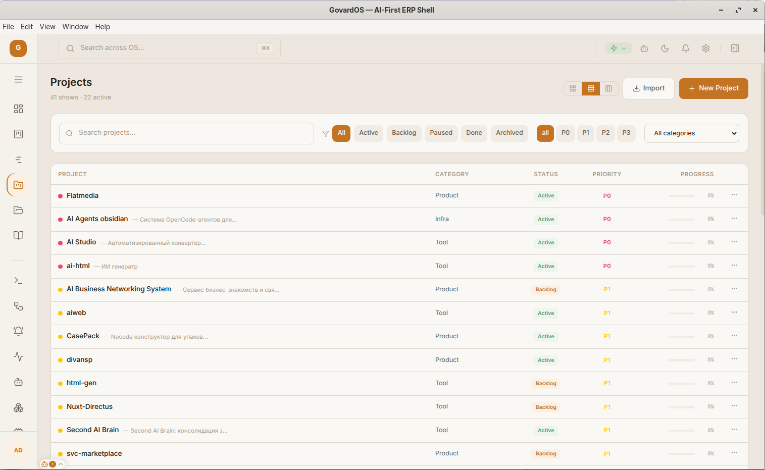 Projects Dataview: Табличная агрегация